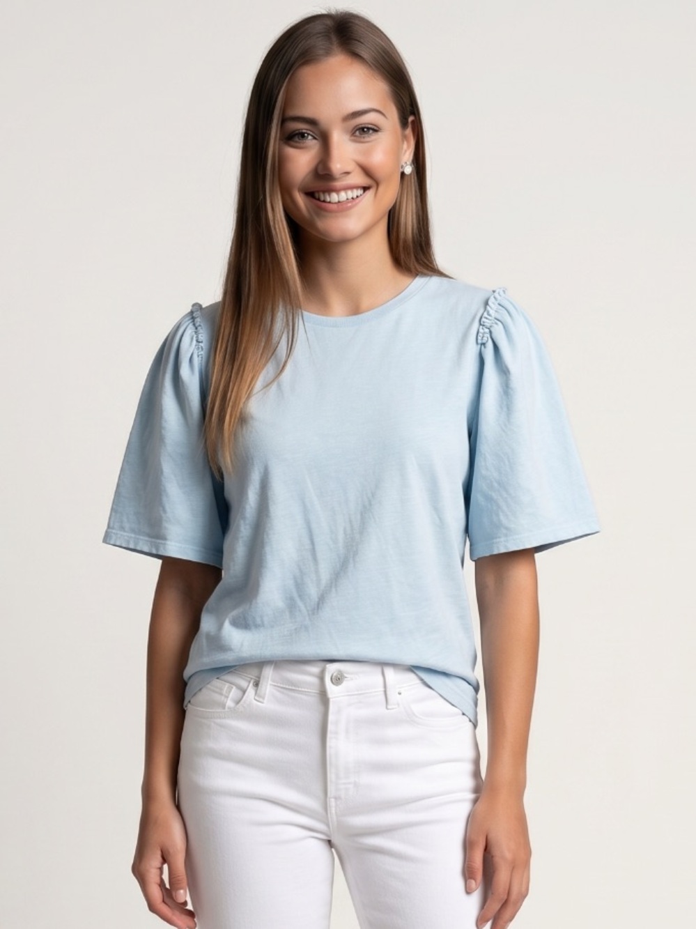 🌻Citizens of Humanity Vera Gathered Shoulder Short Sleeve  Top Blouse Size M